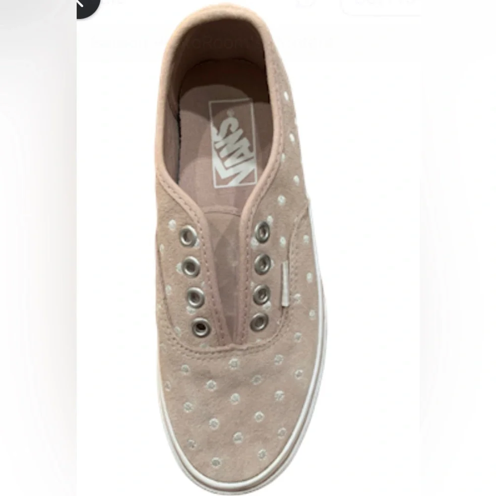 Vans Authentic Platform Suede Polka Dot blush/Tan Sneakers Women’s size 5